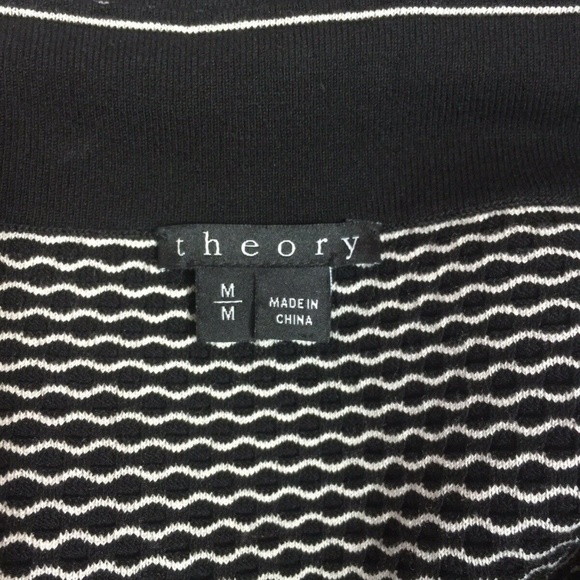 Theory Nilmee Textured Skirt Mini Black White M - Picture 6 of 6